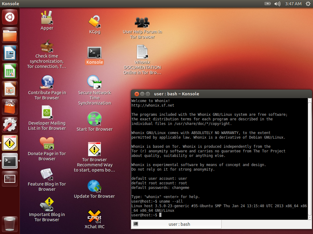Whonix ™ Ubuntu Screenshot