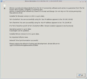 whonixcheck graphical user interface screenshot