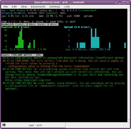 Control and Monitor Tor