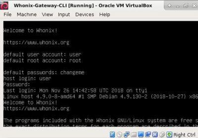 Whonix-Gateway ™ Xfce